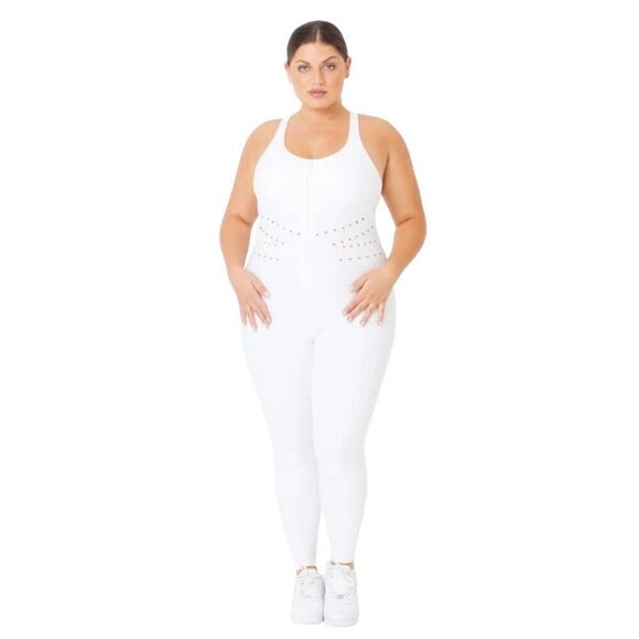 New Gigi C Hunter Jumpsuit Catsuit White L - Picture 1 of 8